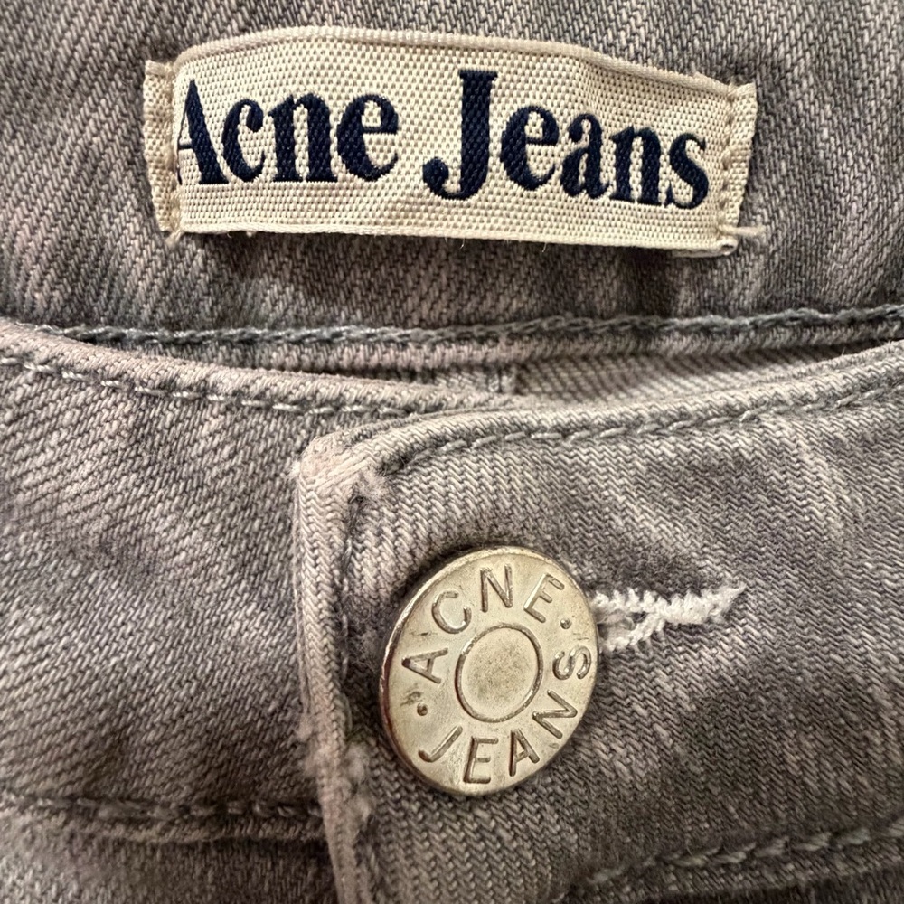 Acne Studios Grey Skinny Jeans Raw Hem Sz 28/34 Designer Luxury Mobwife - Picture 3 of 10